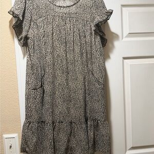 Umgee Black and Cream Mini Dress